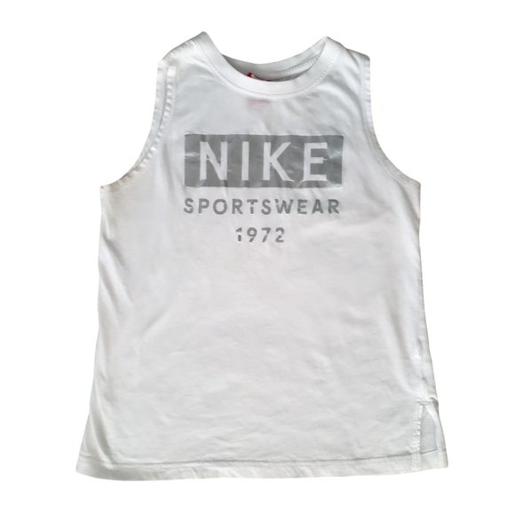 Pair of Sleeveless Nike Cotton Tees with Silver Letters Medium - Picture 6 of 10